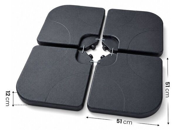 Ak furniture Podstavec pod slunečník UB50 černý
