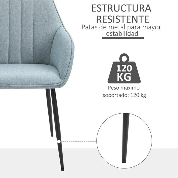Jídelní židle - Sada jídelních židlí - Židle k jídelnímu stolu - Lněná židle - Ergonomická opěrka zad