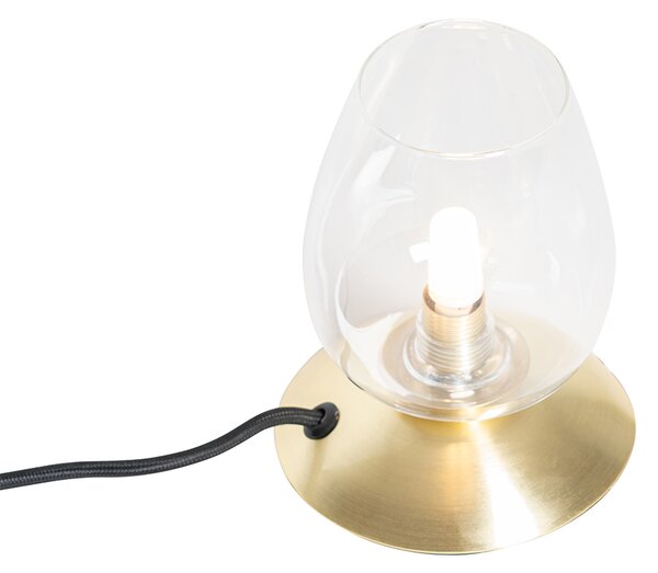 Klasická stolní lampa zlatá se sklem - Elien