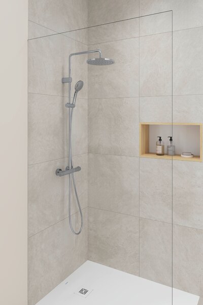 Duravit Shower Systems sprchová sada na stěnu s termostatem chrom TH4282008010
