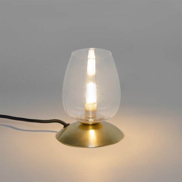 Klasická stolní lampa zlatá se sklem - Elien