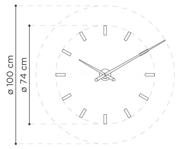 Designové nástěnné hodiny Nomon Tacon Graphite 100cm
