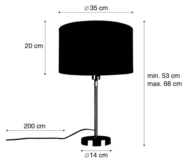 Stolní lampa zlatá nastavitelná s odstínem světle hnědá 35 cm - Parte