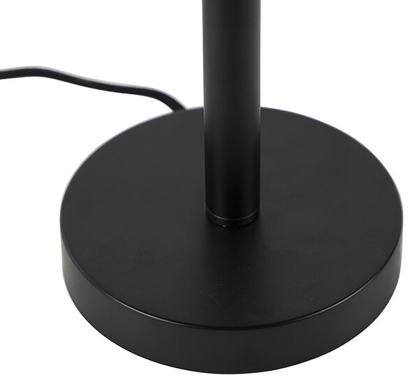 Moderní stolní lampa černá s bouclé stínítkem světle hnědým 35 cm - Simplo