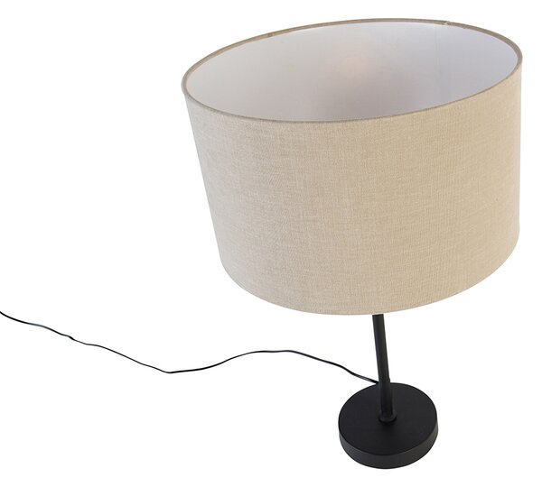 Stolní lampa černá nastavitelná s odstínem světle hnědým 35 cm - Parte