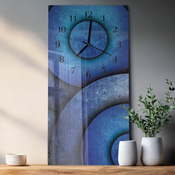 Skleněné hodiny vertikální Umění kruhů zsppc-30x60-00173289