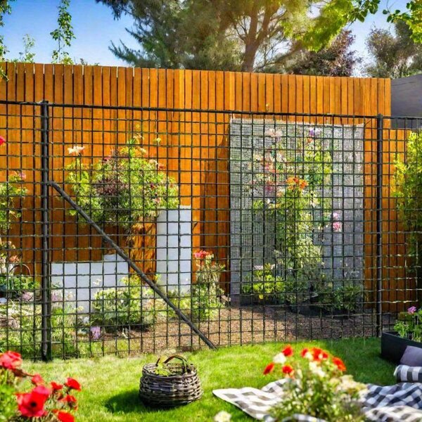 Plot z pozinkované ocelové drátěné sítě – výška 1,8 metru – Plot – Zahradní brána – Odolný proti korozi a snadná montáž