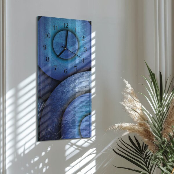 Skleněné hodiny vertikální Umění kruhů zsppc-30x60-00173289