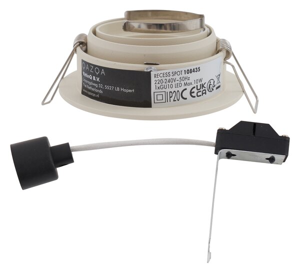 Sada 6 moderních zapuštěných bodových světel béžová GU10 50mm otočná a naklápěcí - Chuck