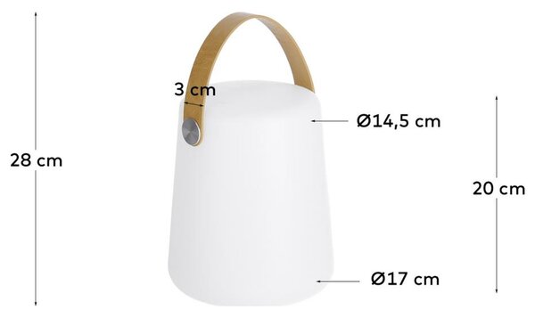 Bílá plastová stolní LED lampa Kave Home Dialma