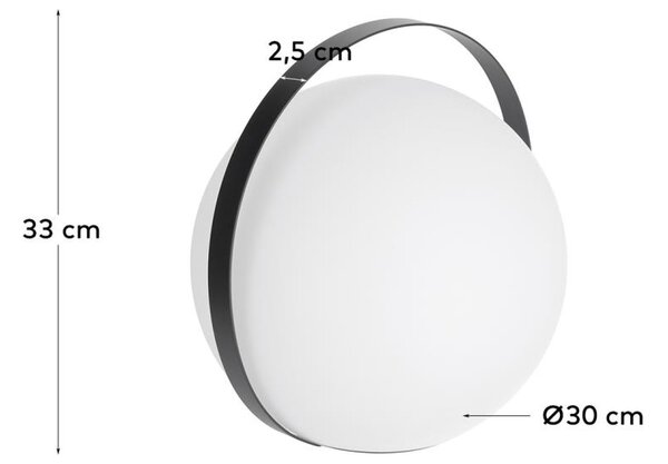 Bílá plastová stolní LED lampa Kave Home Dinesh s černou rukojetí