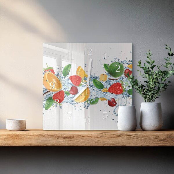 Skleněné hodiny Ovoce zskb-30x30-00085143