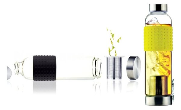 ASOBU skleněná láhev Ice Tea&Ice Coffee IT2GO s infuserem černá 400ml