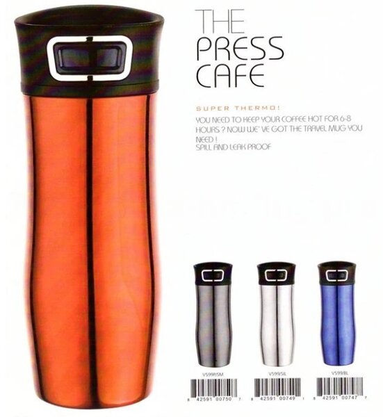 ASOBU cestovní termoska Press Caffe silver 420ml