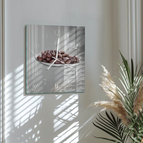Skleněné hodiny Lžička kávy zskb-30x30-00083375
