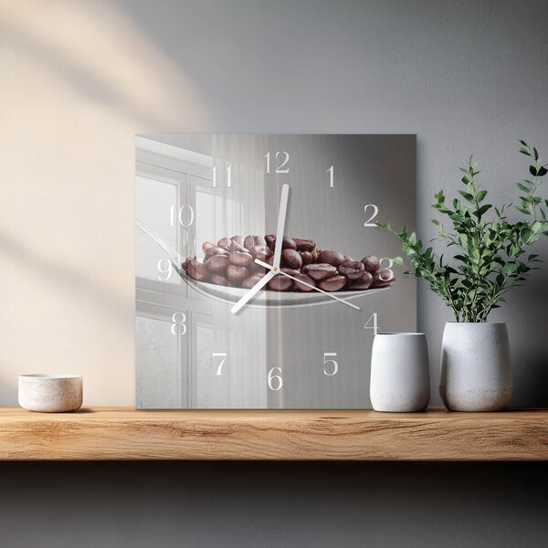Skleněné hodiny Lžička kávy zskb-30x30-00083375
