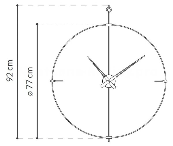 Designové nástěnné hodiny Nomon Bilbao Graphite Small 92cm