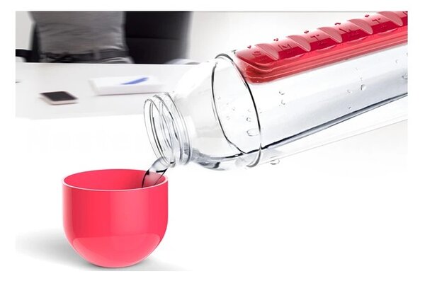 ASOBU multifunkční týdenní dávkovací láhev Pill Organizer žlutá 600ml