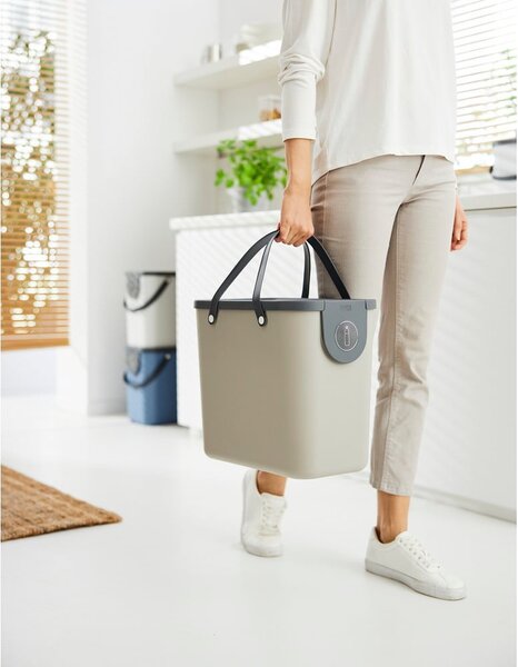 Světle hnědý odpadkový koš na tříděný odpad z recyklovaného plastu 25 l Albula – Rotho