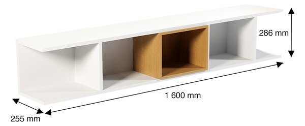 ARBYD Bílá multifunkční nástěnná police Thia 160 cm