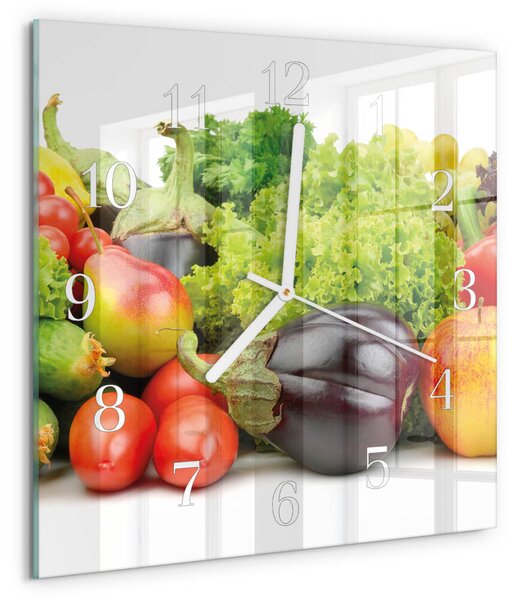 Skleněné hodiny Zelenina zskb-30x30-00092411