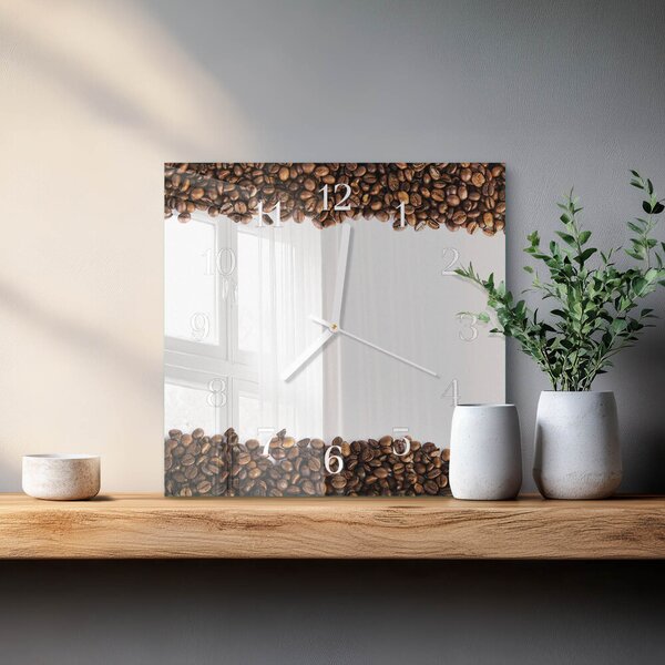 Skleněné hodiny Kávová zrna zskb-30x30-00083901