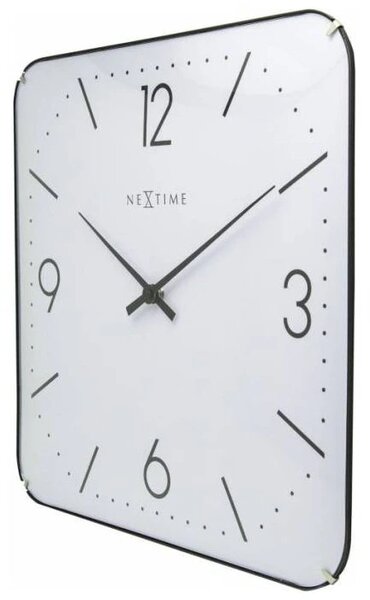 Designové nástěnné hodiny 3174 Nextime Square Dome 35cm