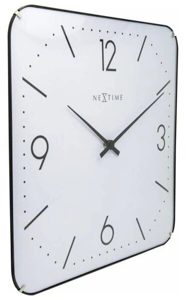 Designové nástěnné hodiny 3174 Nextime Square Dome 35cm