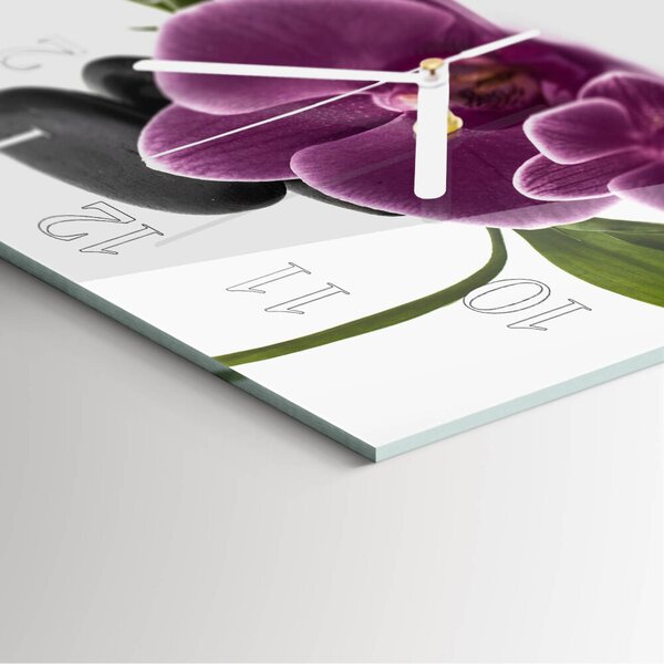 Skleněné hodiny Orchidej zskb-30x30-00082563