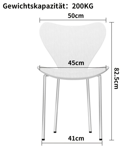 Sada čtyř jídelních židlí, ergonomické konferenční židle se stříbrnými nohami, vhodné pro použití v interiéru i exteriéru