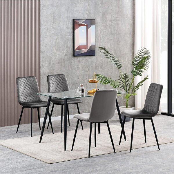 Jídelní židle - Designová židle - Židle - křeslo - Moderní židle - Sada 4 kusů - S kovovými nohami