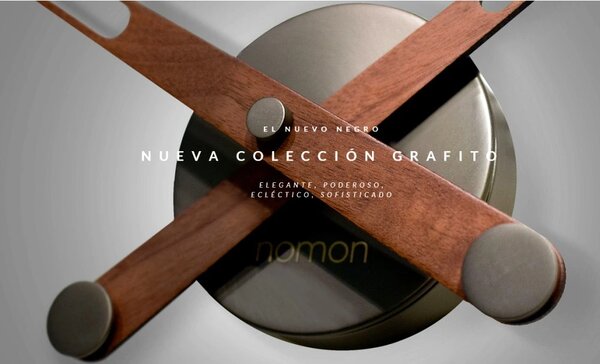 Designové nástěnné hodiny Nomon Punto y coma Graphite 113cm