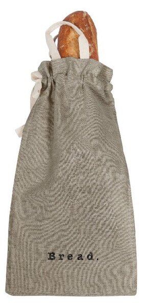 Látkový vak na chléb s příměsí lnu Really Nice Things Bag Grey, výška 42 cm