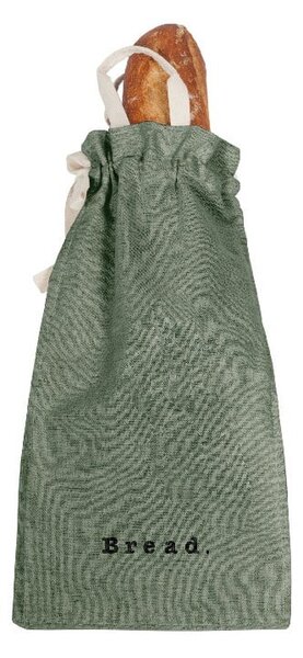 Látkový vak na chléb s příměsí lnu Really Nice Things Bag Green Moss, výška 42 cm