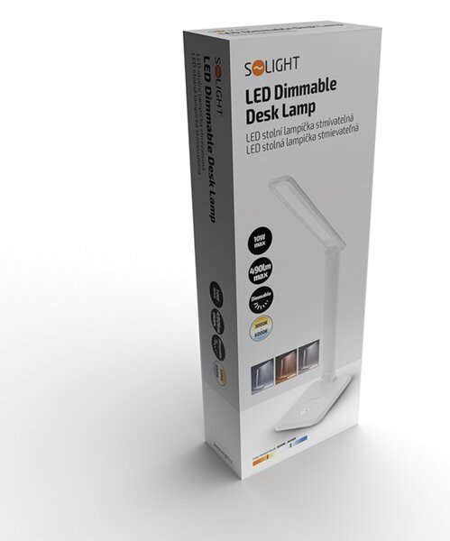 Solight LED stolní lampička 10W, 490lm, změna CCT, stmívání, bílá WO64-W