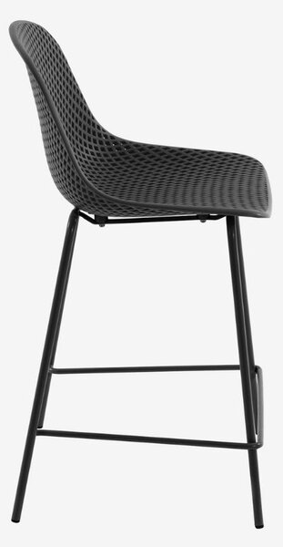 Kave Home Tmavě šedá plastová barová židle Quinby 65 cm