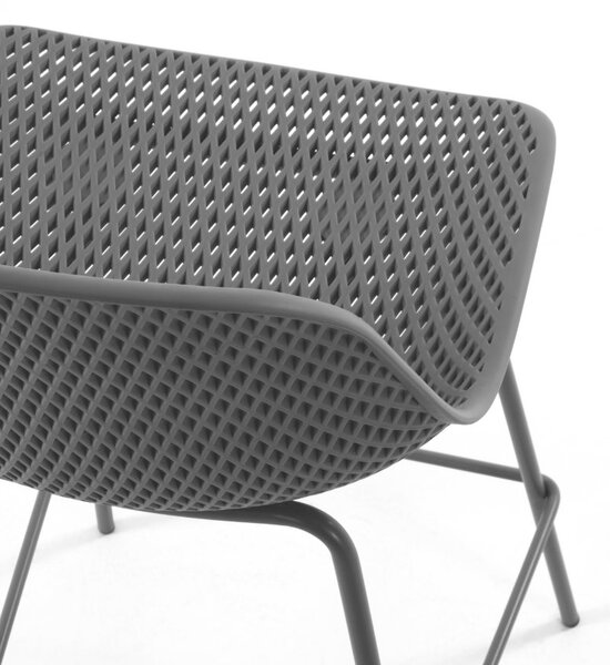 Kave Home Tmavě šedá plastová barová židle Quinby 65 cm