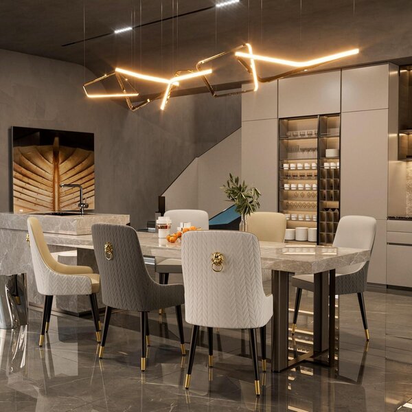 Jídelní židle – Kuchyňské židle – Skandinávský design – Umělá kůže s mikrovláknem – Sada 2 kusů