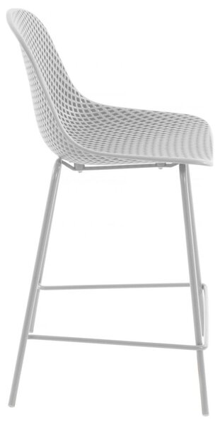 Bílá plastová barová židle Kave Home Quinby 65 cm