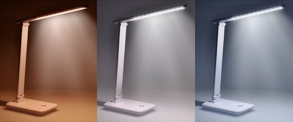 Solight LED stolní lampička 10W, 490lm, změna CCT, stmívání, bílá WO64-W