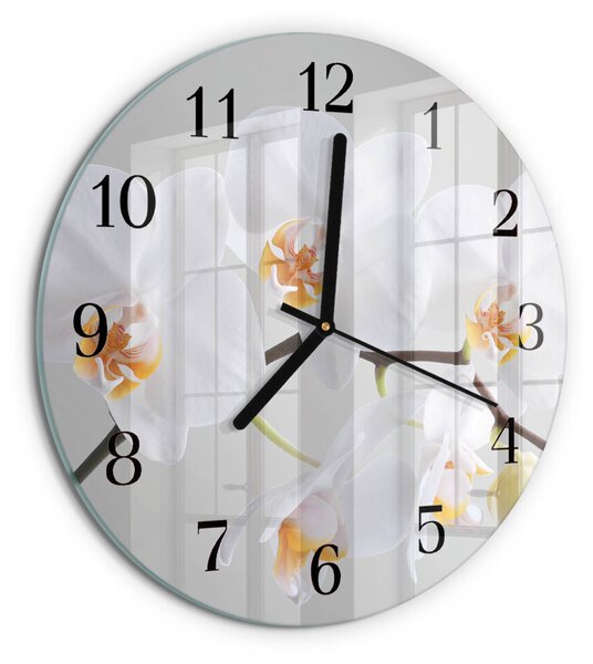 Skleněné nástěnné hodiny Orchidej zsoc-fi30-00057521