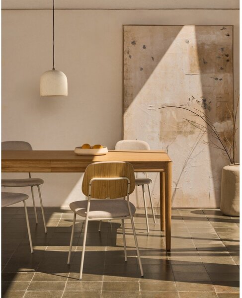Rozkládací jídelní stůl s přídavnou deskou v dekoru dubu 90x200 cm Lenon – Kave Home