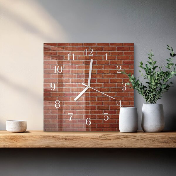 Skleněné hodiny Cihlová zeď zskb-30x30-00082804
