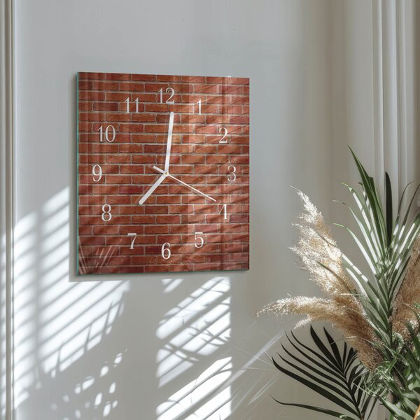 Skleněné hodiny Cihlová zeď zskb-30x30-00082804