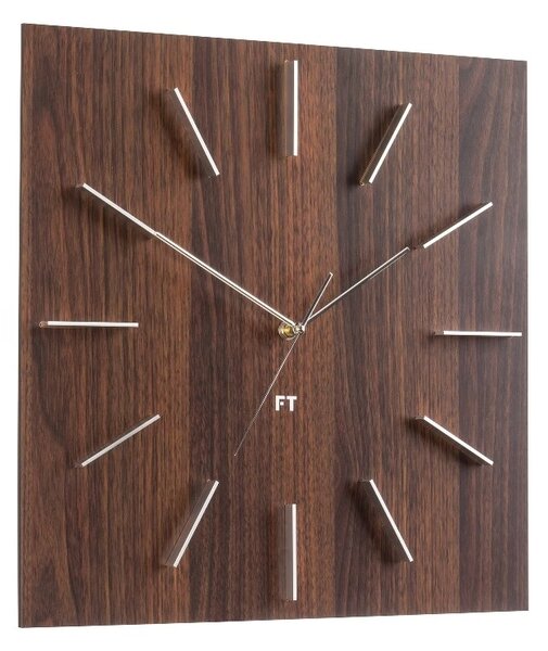Designové nástěnné hodiny Future Time FT1010WE Square dark natural brown 40cm