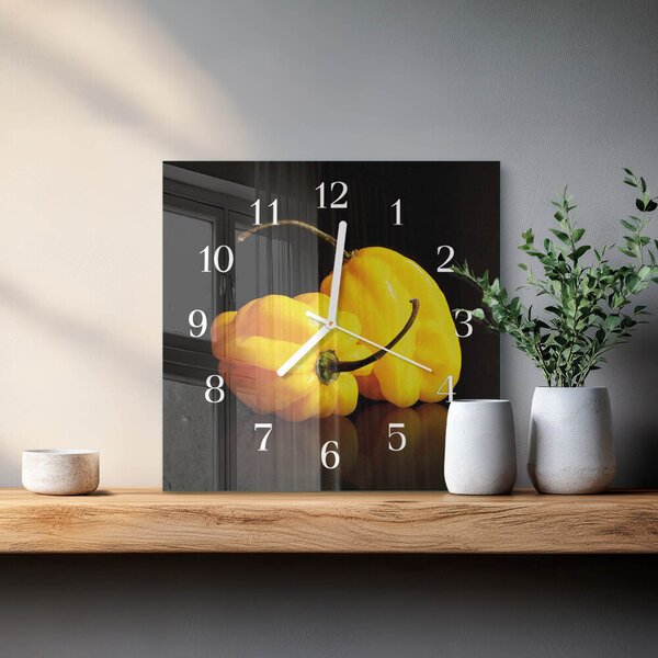 Skleněné hodiny Pepř zskb-30x30-00090302