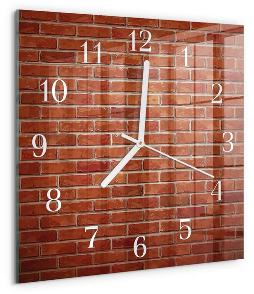 Skleněné hodiny Cihlová zeď zskb-30x30-00082804