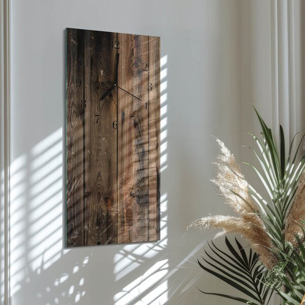 Skleněné hodiny vertikální Dřevo zsppc-30x60-00176186