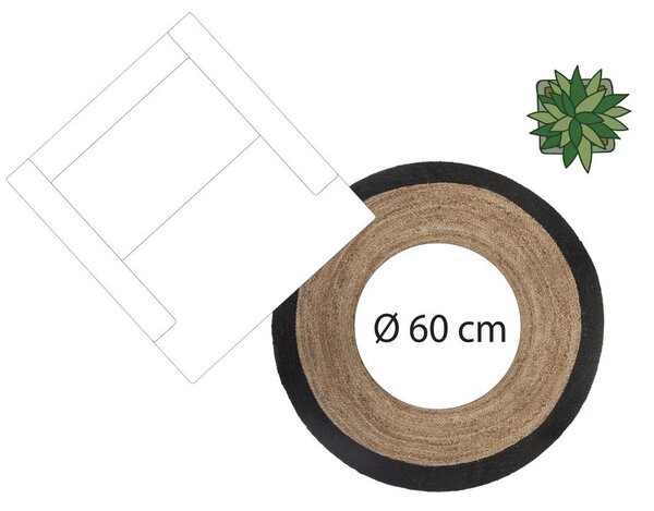Koberec Isabelle, (fi) 120 cm, hnědá/černá