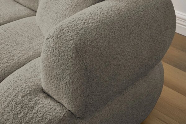-25 % Dny MOMENTI– Bobochic Paris Světle hnědá bouclé rohová pohovka Pamira 253 cm, levá